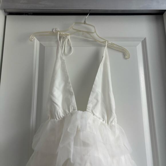 Indie Collection Born To Party Tiered Tulle Mini Dress Sz S/M White Bridal Fun - Picture 3 of 11